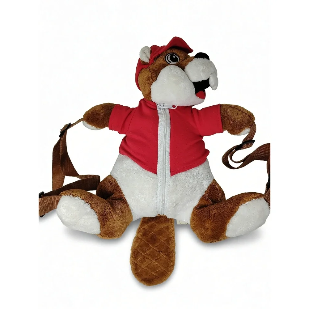 JAAG Buc-ees Beaver Plush Backpack Soft Polyester Mascot Travel Bag School 13in